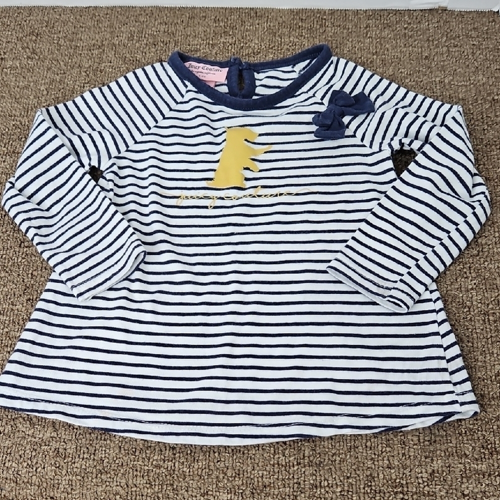 Juicy Couture LA Blue Striped L/S Top Shirt Sz 24m Girls